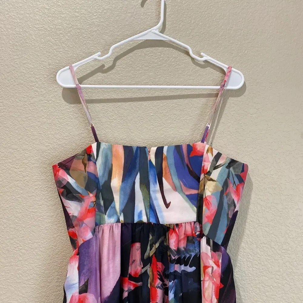 ANTHROPOLOGIE Corey Lynn Calter Daybreak Midi Dress Size 12 Watercolor Print - Picture 10 of 10